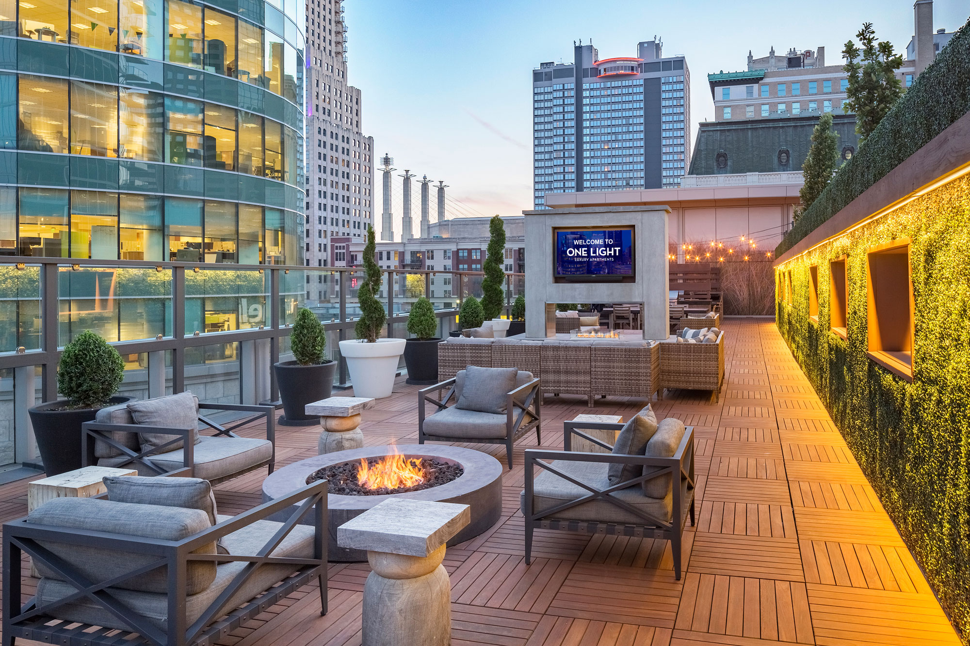 Outdoor Living at One Light Luxury Apartments