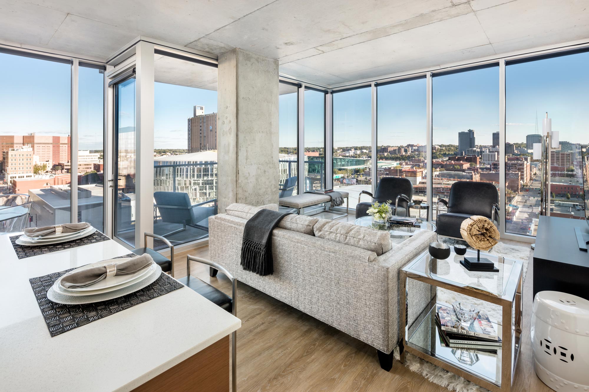 Floor-to-Ceiling Windows at One Light Luxury Apartments