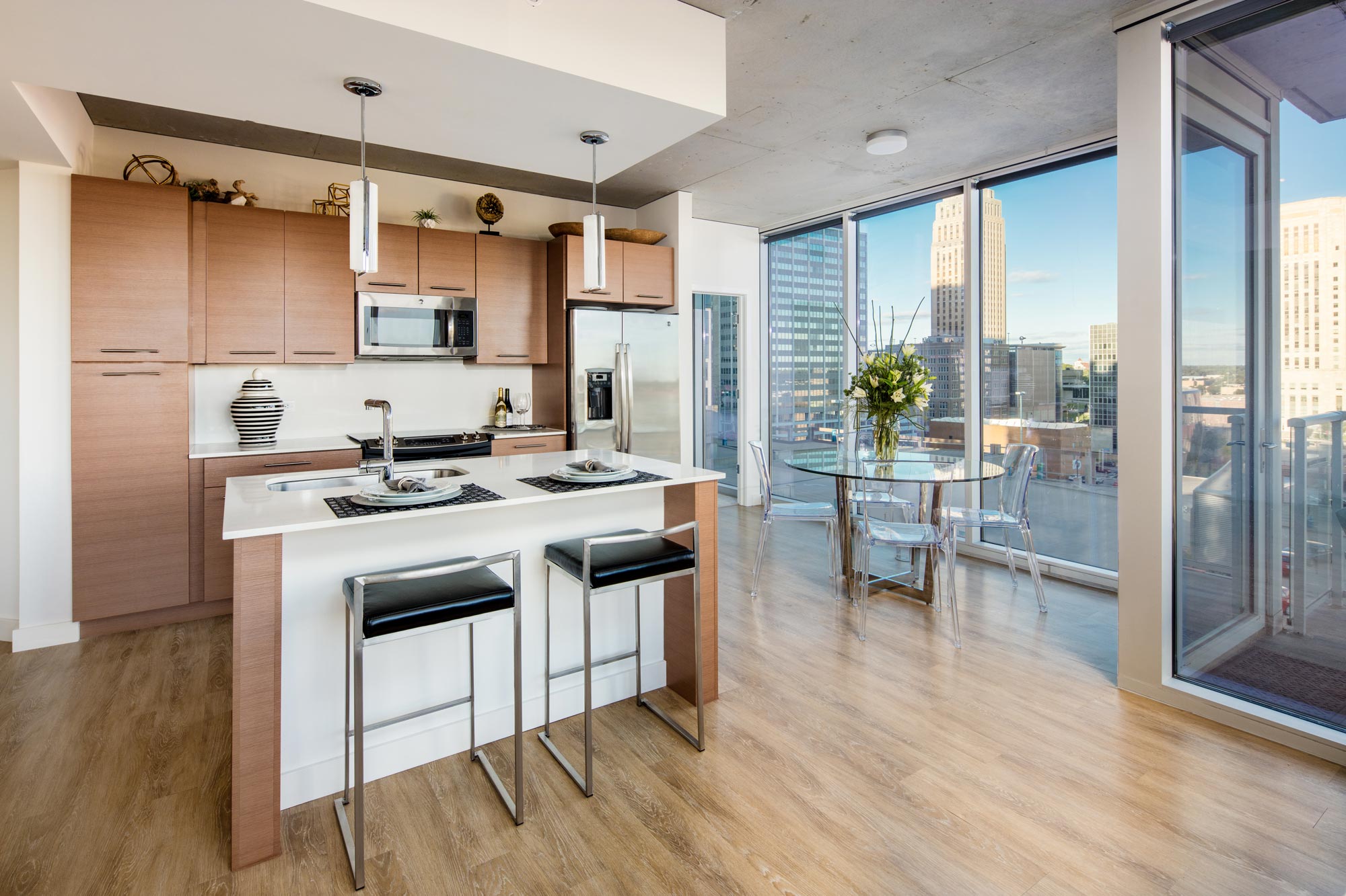 Gourmet Kitchen at One Light Luxury Apartments