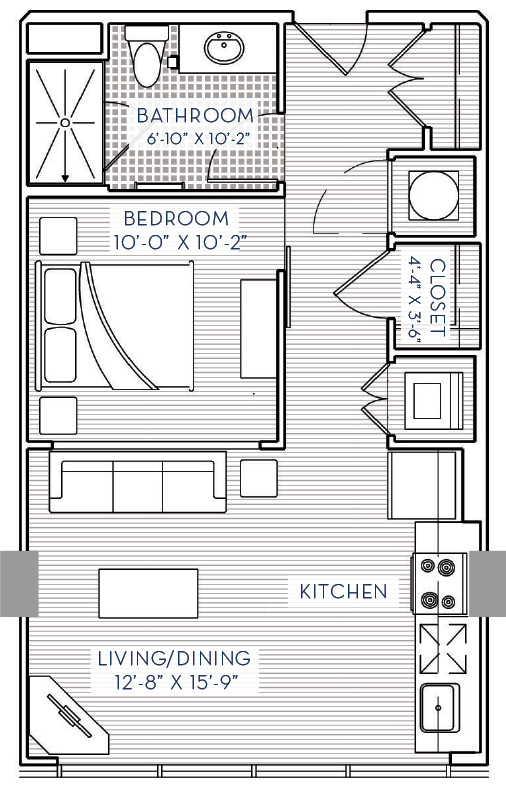 1 Bedroom Apartment Floor Plans With Dimensions Pdf